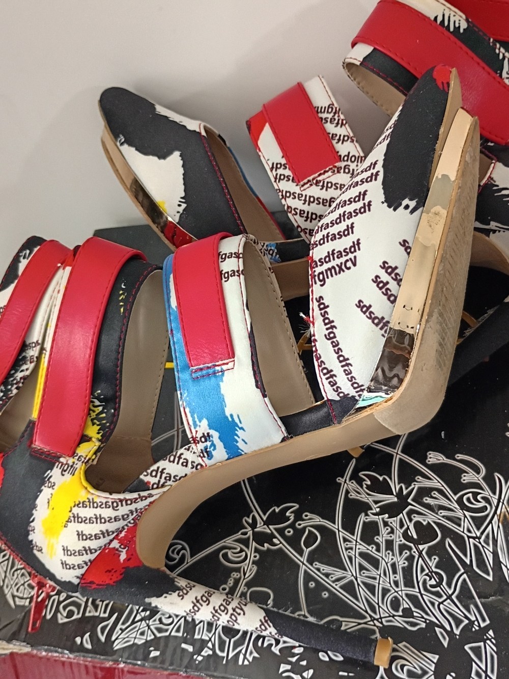 Liliana Pointed-Toe Multi-Color Strappy Women’s Heels - Picture 4 of 6